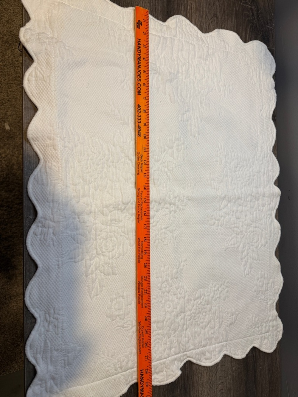 Two White Scalloped Quilted Sham - Picture 3 of 7